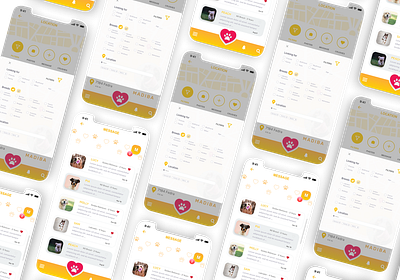 Screens Pet Crush app app design dating design pets ui