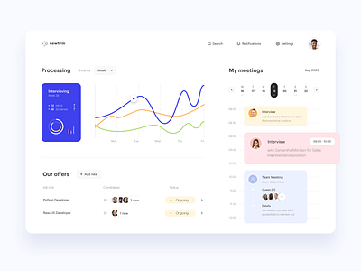 HR Management Platform 📈 - Web APP Dashboard & Calendar Concept app design calendar clean design dashboad dashboard app graph hr hr software hrm web app web design