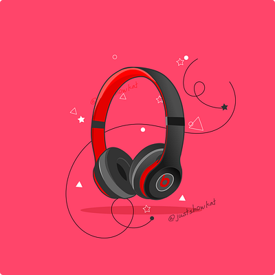 beats headphone vector art done by mshowkat app art branding flat icon illustration illustrator logo vector website