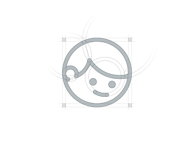 0144 - Gridface brand design face grid icon illustration kid logo personal project smile stroke
