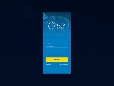 Euro Taxi app android app app design branding design login login design logo taxi ui ui design