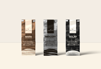 Solar | Coffee Bags bag beans branding cafe coffee coffee bag coffee packing coffee shop exploration identity logo mars mercury packaging planets roasters solar stars sun typography