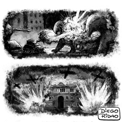 "Autumn March", Comic. comic diego ridao digital editorial horror illustration ink ridao sci fi