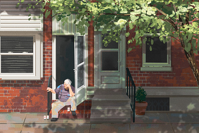 Fishtown Daydream beer daydreaming digital painting figure old man person philadelphia philly photoshop