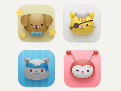 Critterama Icons animals appicon big sur critters customization cute icons iconset kawaii macos neomorphism preview ui vector