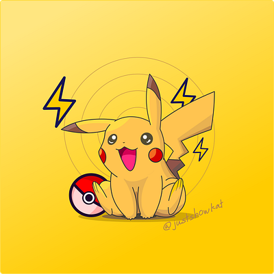 pikachu with pokemon vector art art branding design flat icon illustration illustrator ui vector web