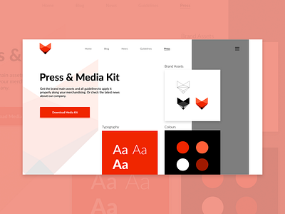 DailyUI 051 assets brand guidelines daily ui 051 dailyui dailyuichallenge design press kit press page presspage ui ux web design webdesign website website concept website design