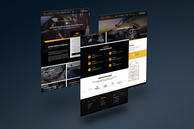 Luxury Car Rental Business Website Design car rental conciergerie dark theme dark ui dark website dark yellow french landing design luxury brand taxi taxi app