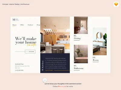 Modern Interior | Landing Page architecture design inspiration interface interior interiors kitchen minimal modern modernism