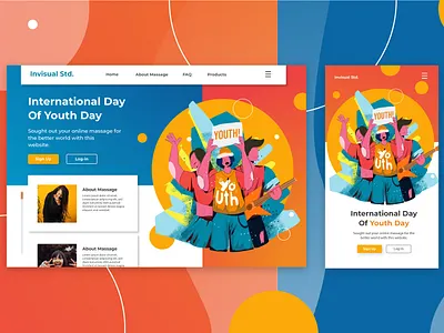Youth Day illustration and landing page #dailyui design flat flatillustration illustration illustrator login box ui vector web website