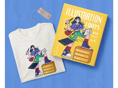 Keep drawing:) design girl graphic illustration marketing package vector