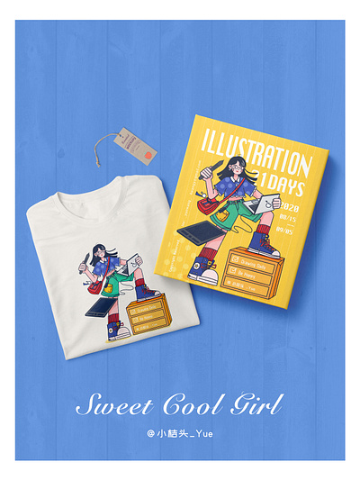 Keep drawing:) design girl graphic illustration marketing package vector