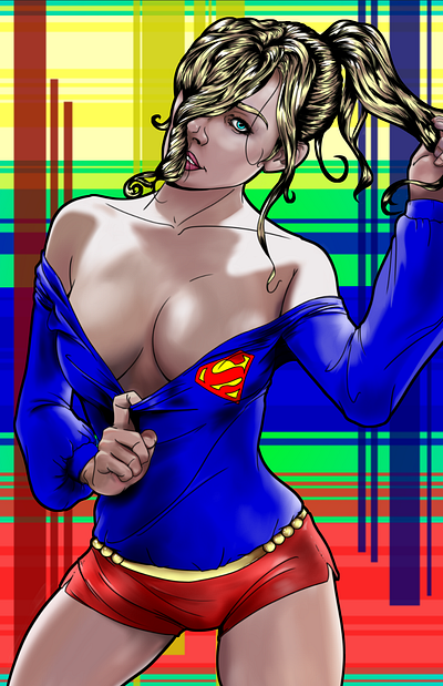 70's Supergirl adobe illustrator clip studio paint comic art comic book design digital art digital illustration illustration sexy women