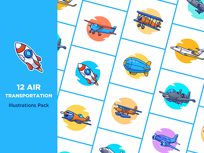 Air Tranportation 🚀✈️🛫🛩️ air aircraft airline airplane balloon flight fly icon illustration jet logo plane rocket ship sky transport transportation travel travelling vehicle