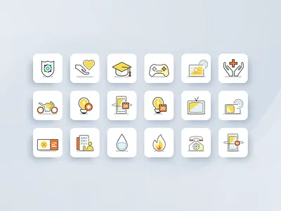 Ayopop: Category Icons app ayopop branding category flat icon iconset illustration mobile ui vector