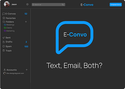 E-Convo ( Email Client) Case Study branding design logo product design ui ux