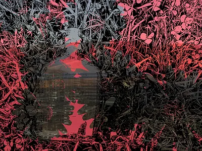 Layers of the City black pink vector vector art