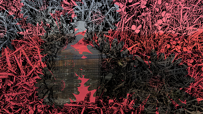 Layers of the City black pink vector vector art