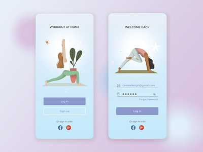 Workout at Home Login ui ui design ux website design