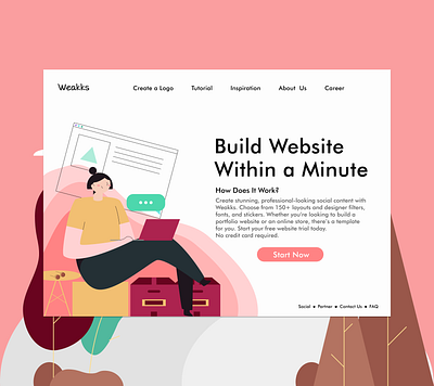 Website Builder Landing Page design illustration landing page ui ux web