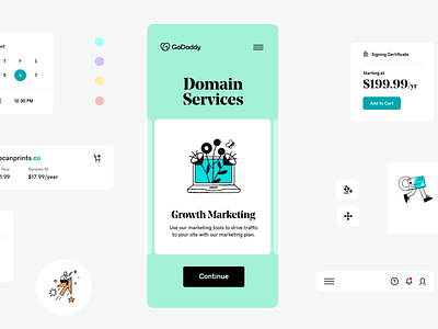 GoDaddy UI interface mobile ui ui kit uidesign uiux