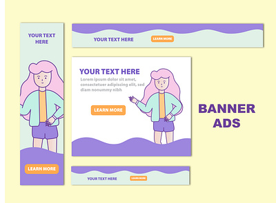 Banner Ads Design ads advertise advertisement banner banner design branding design illustration minimal web website