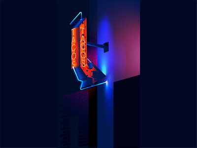 Taconeta Neon Signage - El Paso, TX illustration neon neon light neon sign signage signage art tacos vector vector art