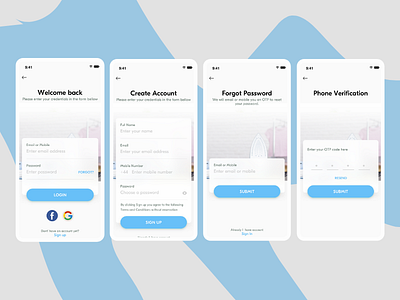 Login & Register Screens For Laundry Customer App laundry app uiuxdesign