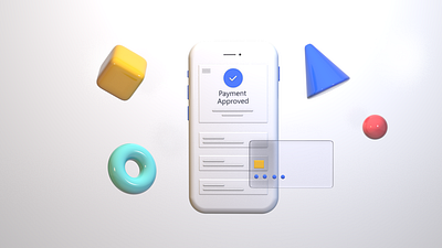 Payment's UI Pt. 2 3d c4d card cinema4d colors maxon minimal modeling payments phone shapes ui