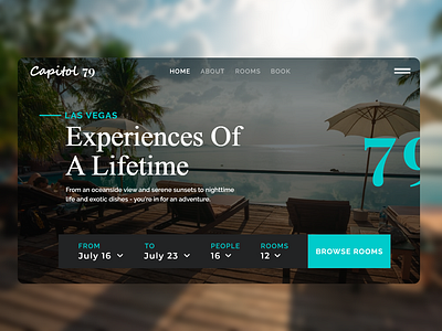 Hotel Landing Page daily ui design hotel landingpage ui uiux web webdesign