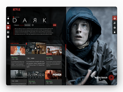 Netflix Platform Redesign black challenge dark design desktop dribbble interface movies netflix red redesign streaming ui uiux user userexperience userinterface ux