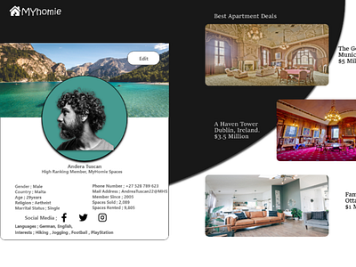 MYhomie User Profile adobexd colors dailyui design font graphics profile typography ui ux