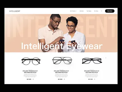 Eye wear landing page concept branding clean design logo sketch typography ux web webdesign website