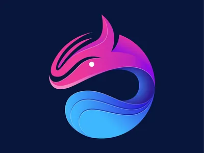 Whale Wave logo. adobe illustrator logo logodesign logodesigner logodesignersclub logodesigns logos vector wave logo whale logo