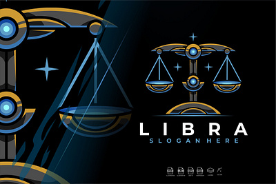 Mecha Robotic Zodiac Libra Logo Design 3d animal animal art animal illustration animation balance branding cyber design futuristic graphic design illustration law libra logo mecha robotic scales vector zodiac