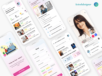 Online Learning Courses Mobile App UI Kit