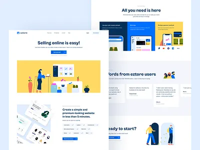 Website store builder - Marketing website branding clean illustration landing page logo marketing branding marketing landing page marketing strategy marketing website ui ux website