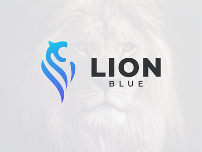 Lion Blue Logo blue brand branding color design gradient illustration lion lion logo logo prio hans typography ui vector