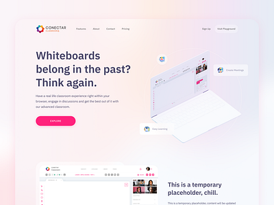 Landing Page WIP colorful design gradient landing page ui