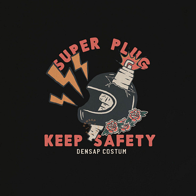 super plug badge design badgedesign illustration lettering logo illustration tattoo design traditional tattoo tshirt tshirt design vintage