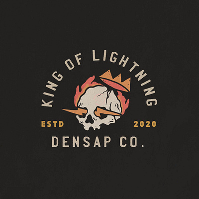 KING OF LIGHTNING badge design badge logo badgedesign illustration lettering tattoo design traditional tattoo tshirt tshirt design vintage vintage badge