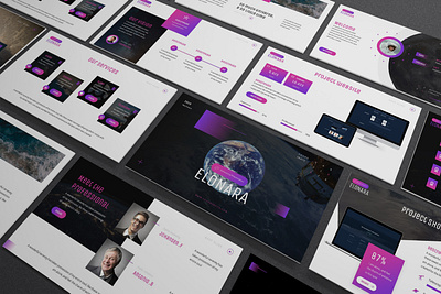 Elonara - Astronomy Powerpoint Template astrology astronomy business presentation clean lookbook minimal pitchdeck powerpoint template presentation purple science simple space