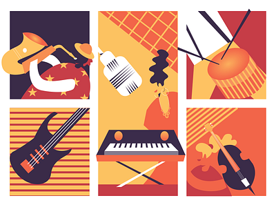 Music illustration branding design illustration ui