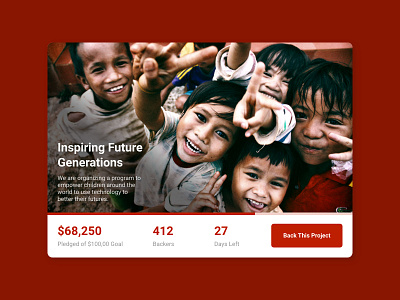 Crowdfunding Campaign campaigns children crowdfunding daily ui dailyui design graphic ui ui challenge