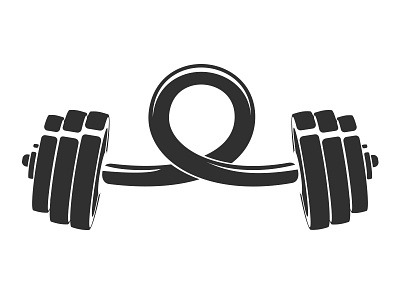 Dumbbell art badge bend brand branding concept design draw dumbbell emblem fitness graphic gym logo minimal print sketch sport vector vintage