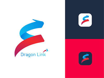 Dragon Link logo idea branding business identify business identity business logo corporate logo design gradient logo graphic design graphic design graphicdesign icon icon design identity logo logo design logodesign logos logotype