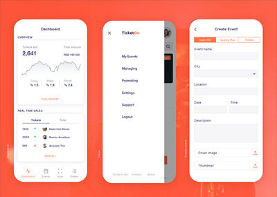 Dashboard - Event ticket sale app dashboad dashboard app dashboard design flat icon typography ui ui design ux ux design uxui