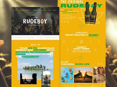 Rude Boy Drinks | Website Pitch drink header hemp homepage layout ui ux web web design website website design
