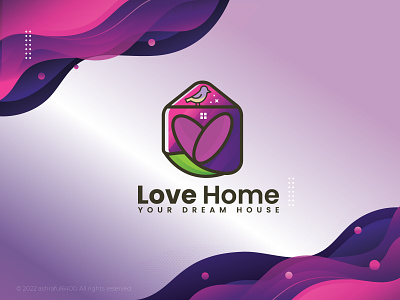 Love Home Logo Design branding business logo company logo design dream home dream house graphicsdesign logo logo design logo designer logo maker logo making logodesign love home logo design love house