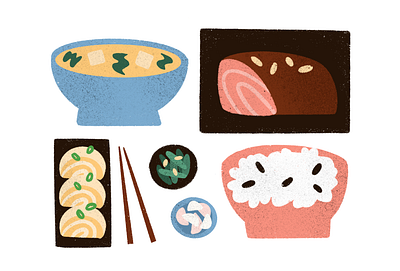 Japanese Breakfast breakfast food illustration